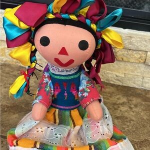 Colorful Mexican rag doll Lele/ Muñeca de Amealco